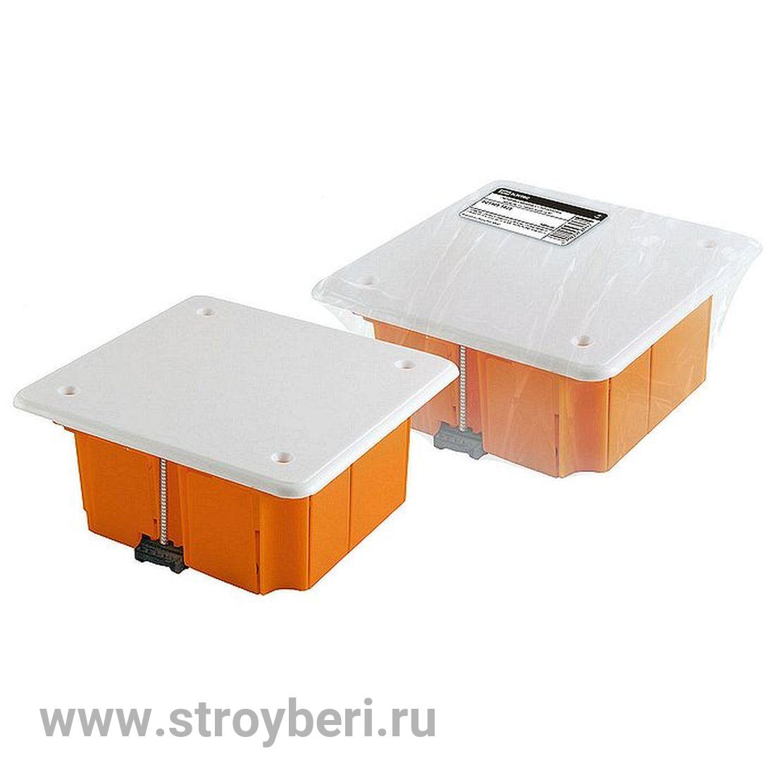 SQ1403-1022 Распаячная коробка СП 92х92х45мм, крышка, пл. лапки, IP20, инд. штрихкод, TDM
