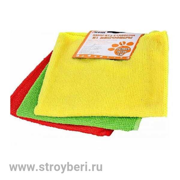 Салфетка микрофибра 30*30см 3шт MFS-02/3 Рыжий Кот/40/ 310239