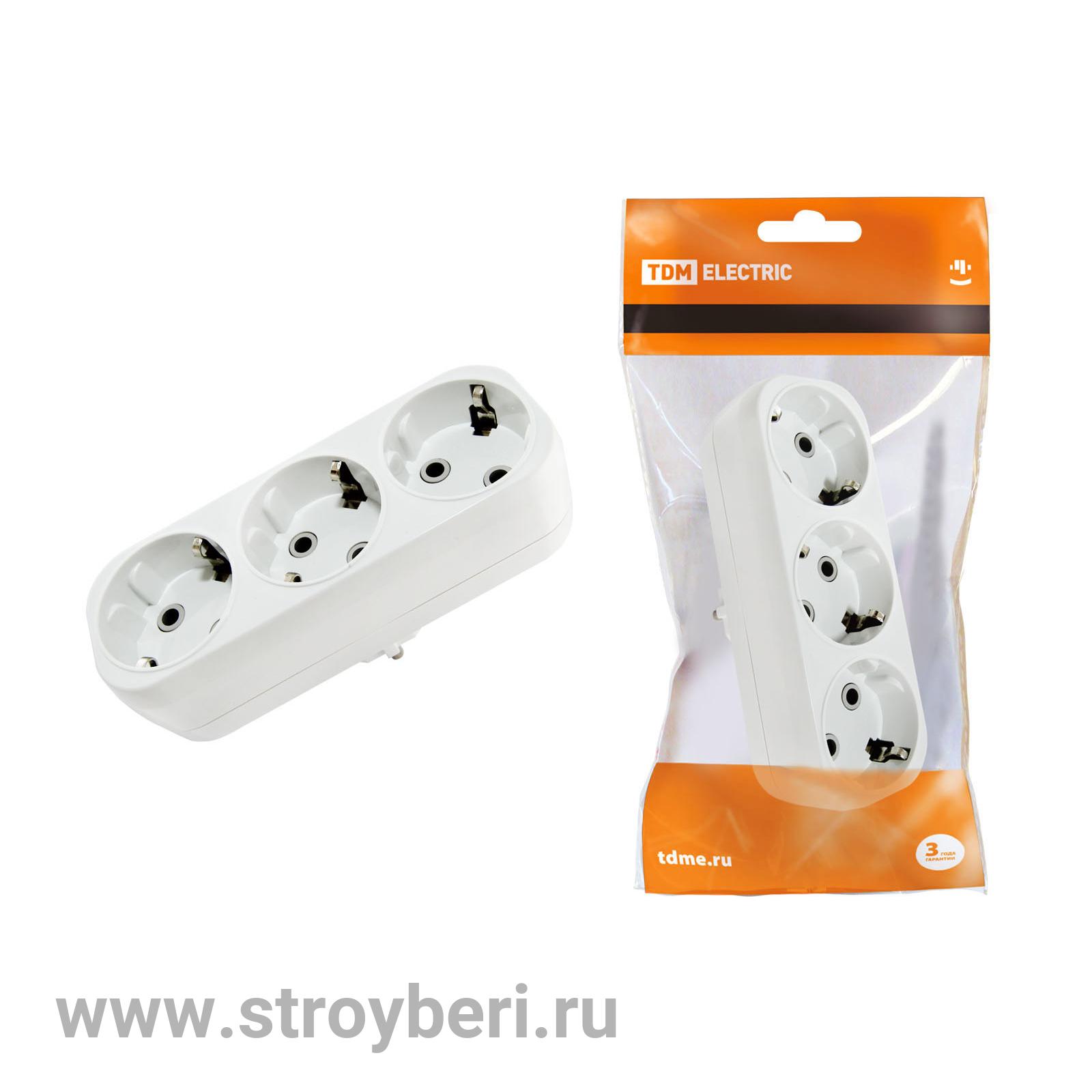 SQ1806-0033 Блок на 3 гнезда 2П+З плоский 16А 250B TDM