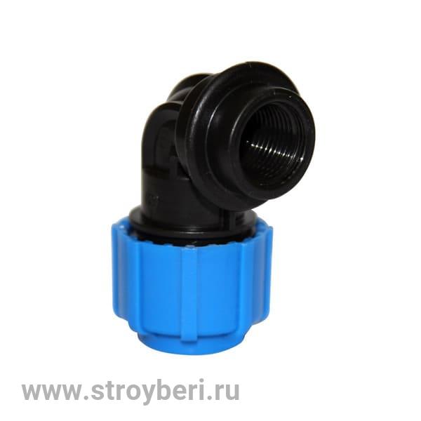 513565 Отвод ПЭ с внутр. труб. резьбой 32х3/4'' (обж.) ТПК-Аква
