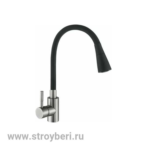 Смеситель д/кухни шар. с силиконовым изливом Мармелад черный 572576 нерж.сталь АНТЕЙ® 1/10