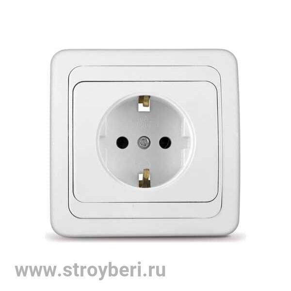 В0028 UNIVersal''Валери'' Розетка бел с/у 1 с/з 16А