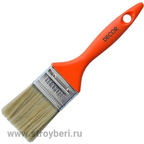 770-075 Кисть плоская ''PROFI универсальная'' 75х15мм, светлая смеш. щетина, пласт. ручка (12шт/72упД