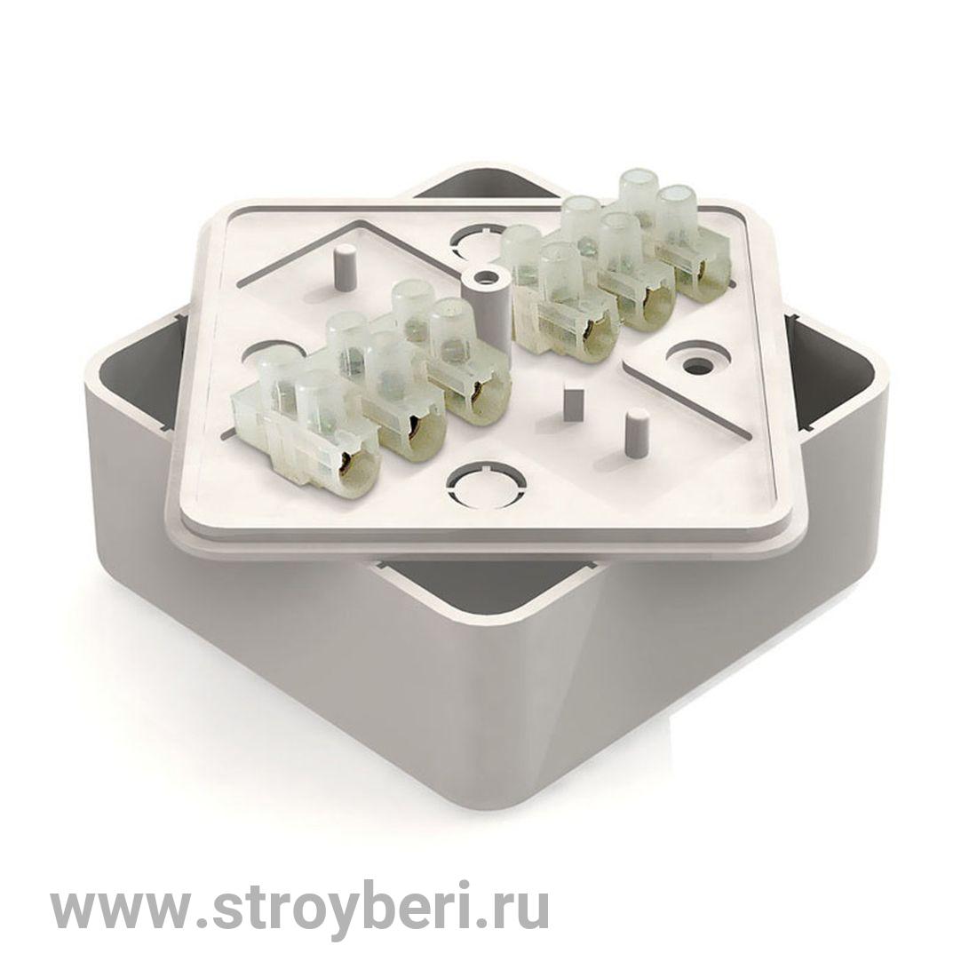 SQ1401-0204 Коробка распаячная КР 75х75х20 ОП с клем. колодкой белая IP40 TDM