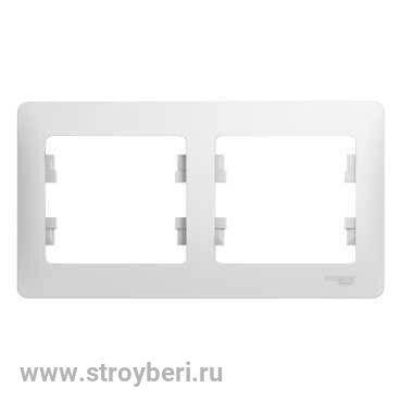 Schneider-Electric Glossa рамка 2-ая горизонтальная, белый 1/30/180