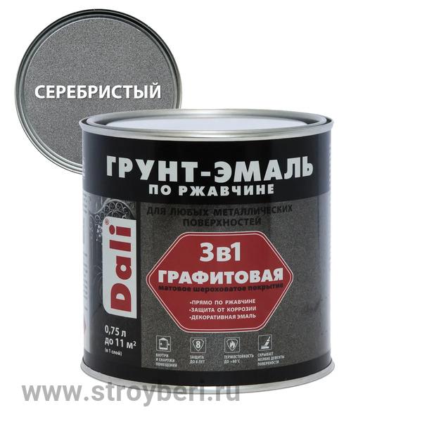 DALI Графитовая грунт-эмаль по ржавчине Серебристый 0.75л