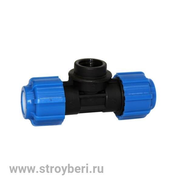 513562 Тройник ПЭ с внутр. труб. резьбой 25х1''х25 (обж.) ТПК-Аква