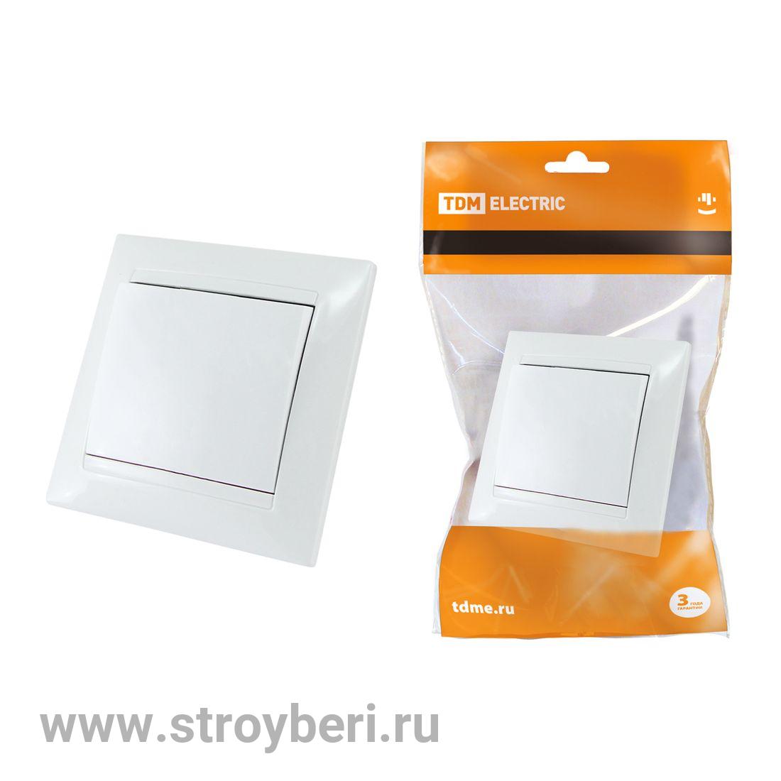 SQ1815-0001 Выключатель 1 кл. 10А белый ''Лама'' TDM
