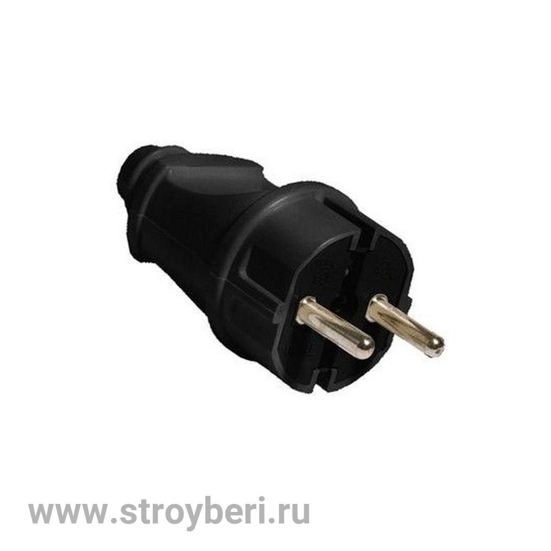 SQ1806-0004 Вилка прямая с/з черная 16А 250В TDM