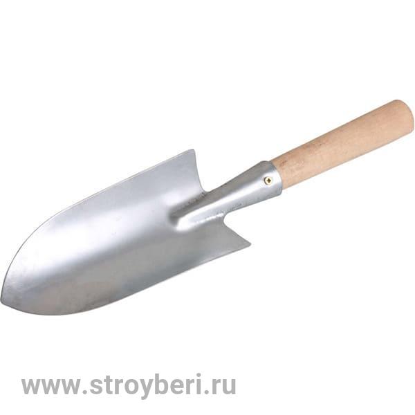 Совок посадочный большой с деревянной ручкой (цинк)
