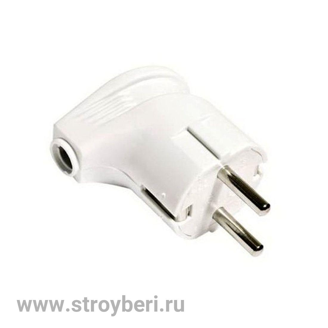 SQ1806-0007 Вилка угловая с/з белая 16А 250В TDM