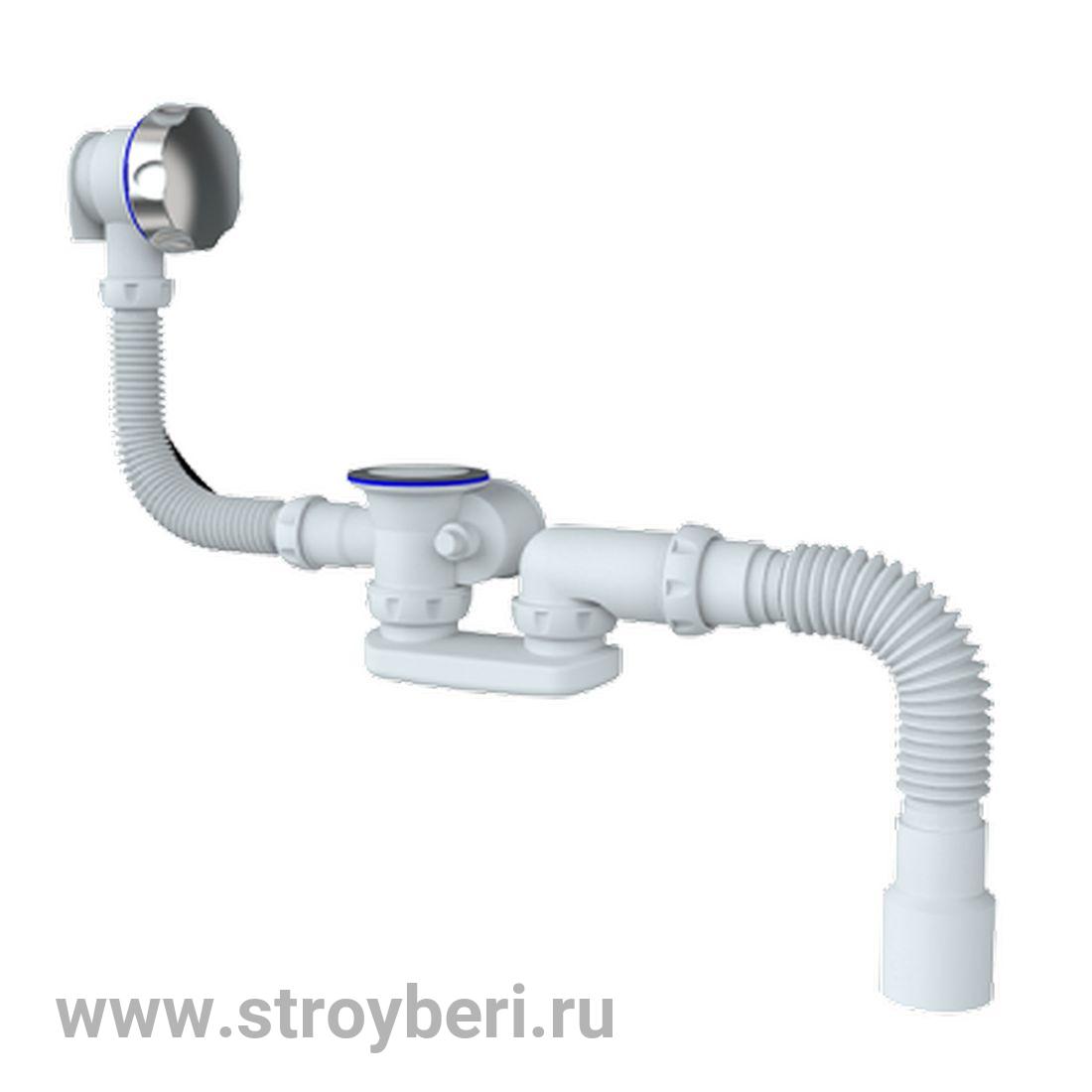Обвязка на ванну 1 1/2*40 полуавт. регулир, с гофрой 40*40/50, перелив 50 см,S102 UNICORN