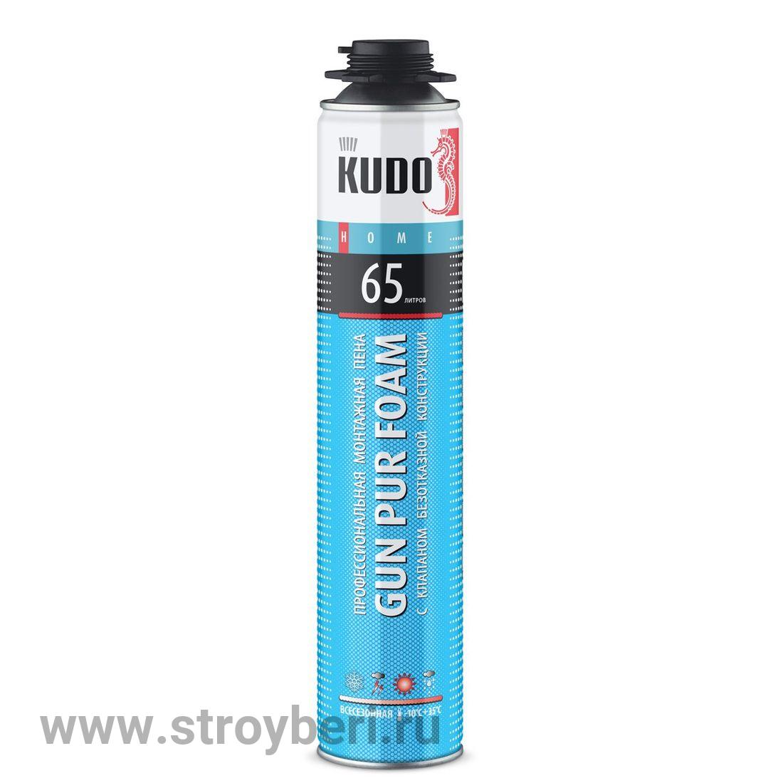 KUPHP10U65 Пена полиуретановая монтажная профессиональная KUDO HOME 65 ВСЕСЕЗОННАЯ 1000 мл Д