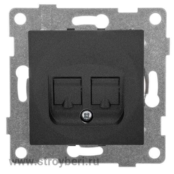 С11К1-010 GUSI Ugra МЕХАНИЗМ розетки  компьютерной RJ45, одинарной, скрытая установка.  Цвет графит.
