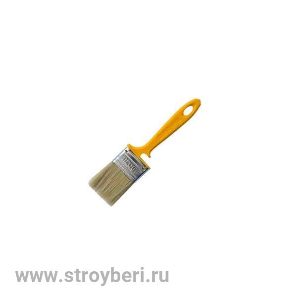 713-070 Кисть плоская Хит 75 мм, светлая смешанная щетина, пластиковая ручка ''B.E.'' (12шт/72уп)Д