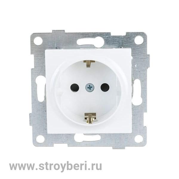 С11Р2-001 GUSI Ugra МЕХАНИЗМ  Роз. 1-ой б/з с з/ш,  скрытая  установка, 16А, 250В. Цвет белый.