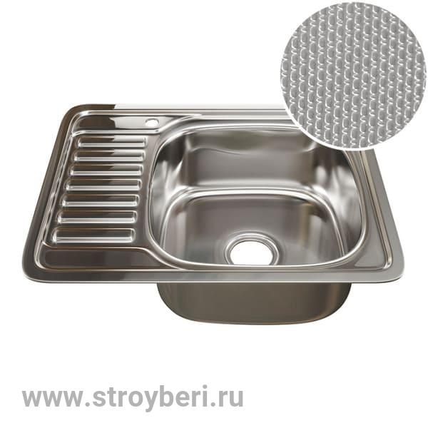 Мойка врез 48х58 (0,8) прав вып 3 1/2 MIXLINE 18см с сифоном ДЕКОР
