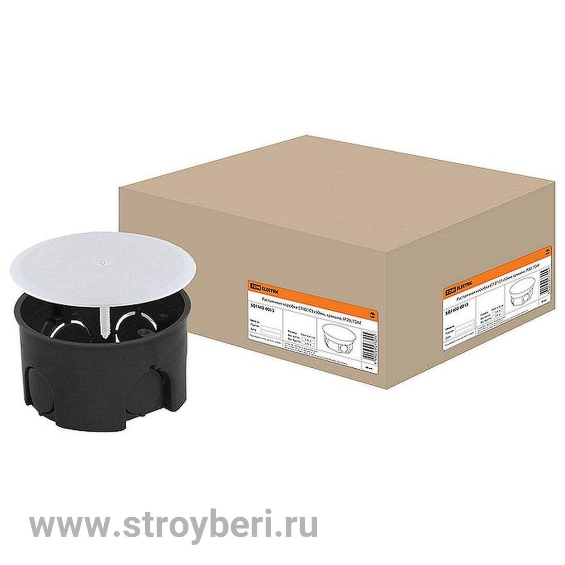 SQ1402-0013 Распаячная коробка СП D103х50мм, крышка, IP20, TDM
