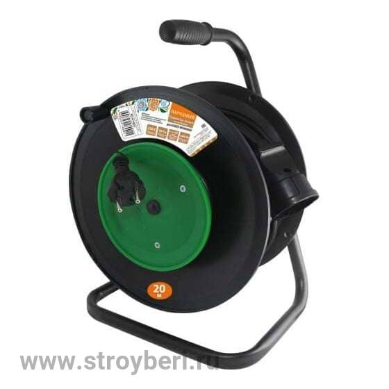 SQ1307-0411 Удлинитель на катушке силовой народный с 1 выносной роз. ПВС 2200 Вт с/з, 20м