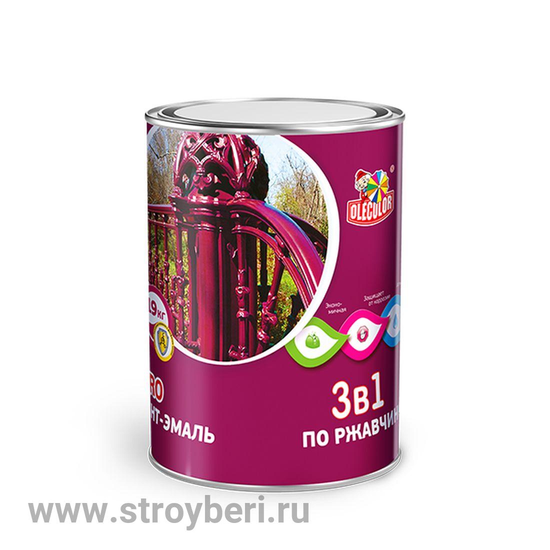 Грунт-эмаль по ржавчине серый (0.9 кг) OLECOLOR