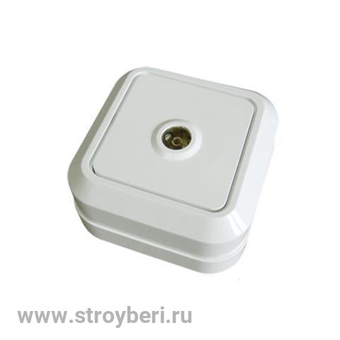 SQ1801-0025 Розетка TВ простая (0-2400 Гц, ''мама'') открытой установки, IP20 белая ''Ладога'' TDM