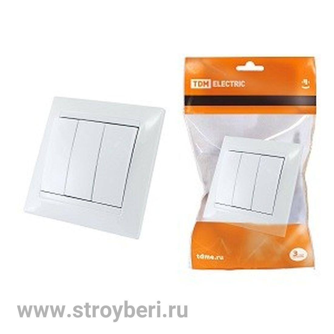 SQ1815-0003 Выключатель 3-х кл. 10А белый ''Лама'' TDM