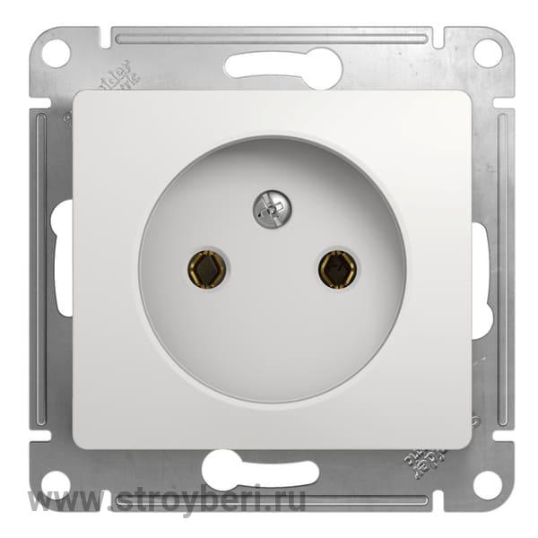 Schneider-Electric Glossa розетка б/з механизм, белый 1/20/160