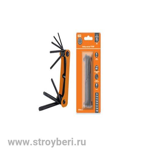 SQ1020-0211 Набор ключей ''TORX'' раскладной 8 шт.: T9 - T40, углеродистая сталь, блистер ''Гранит'' TDМ