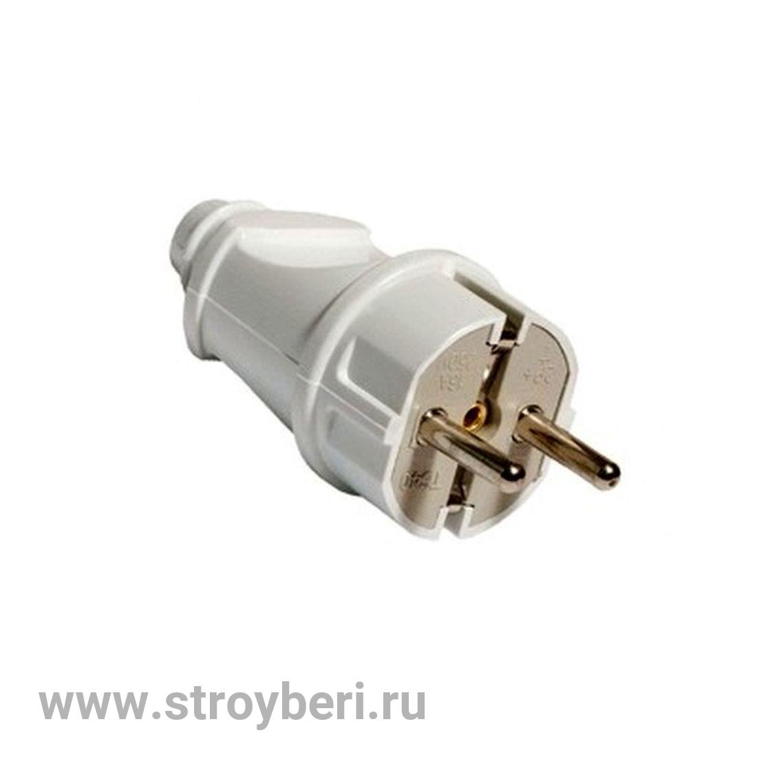 SQ1806-0003 Вилка прямая с/з белая 16А 250В TDM