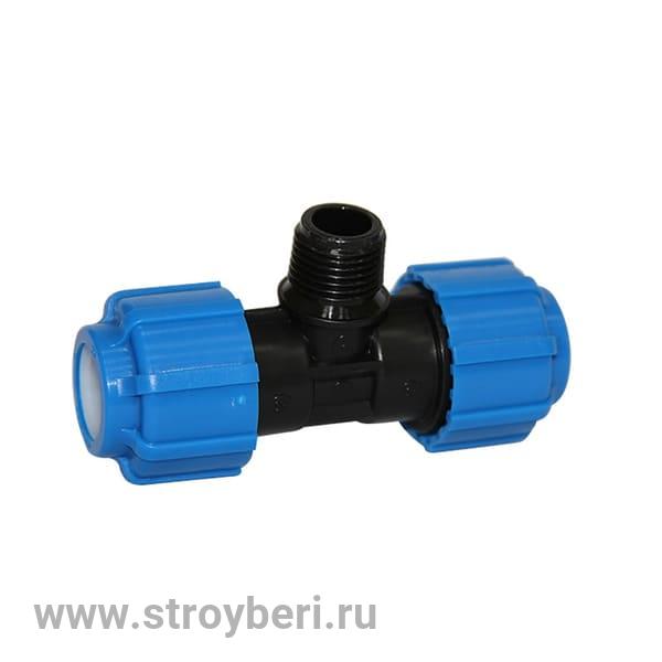 511962 Тройник ПЭ с наруж. труб. резьбой 25х1/2''х25 (обж.) ТПК-Аква
