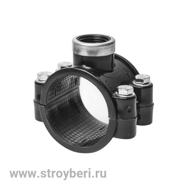 521002 Седелка ПЭ с внут. труб. резьбой 63 - 1/2'' 4 болта (обж.)