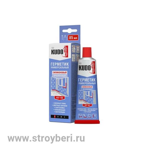 KST-100 Герметик KUDO cиликоновый универсальный прозрачный, в тюбике 85 мл Д