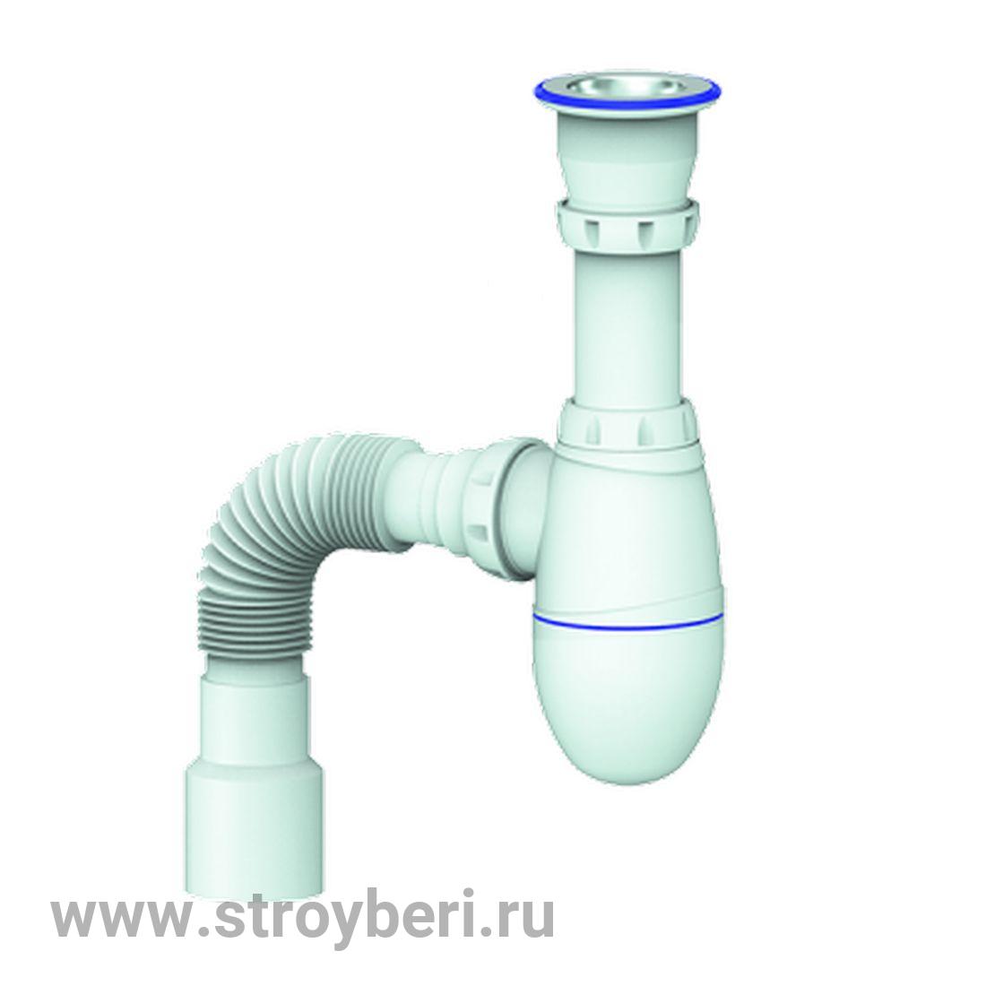 Сифон 1 1/2*40 В220 с гофрой 40*40*50 UNICORN