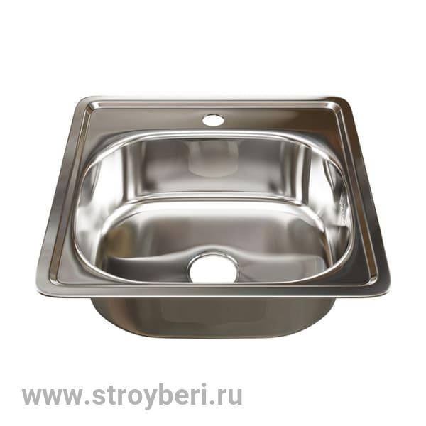 Мойка врез 48х48 (0,6) вып 3 1/2 MIXLINE 16см с сифоном