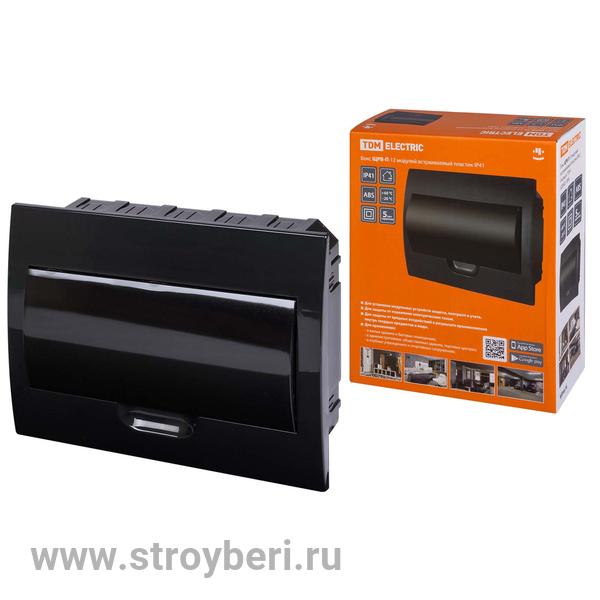 SQ0902-1004 Бокс ЩРВ-П-12 модулей встраиваемый пластик IP41, Антрацит TDM