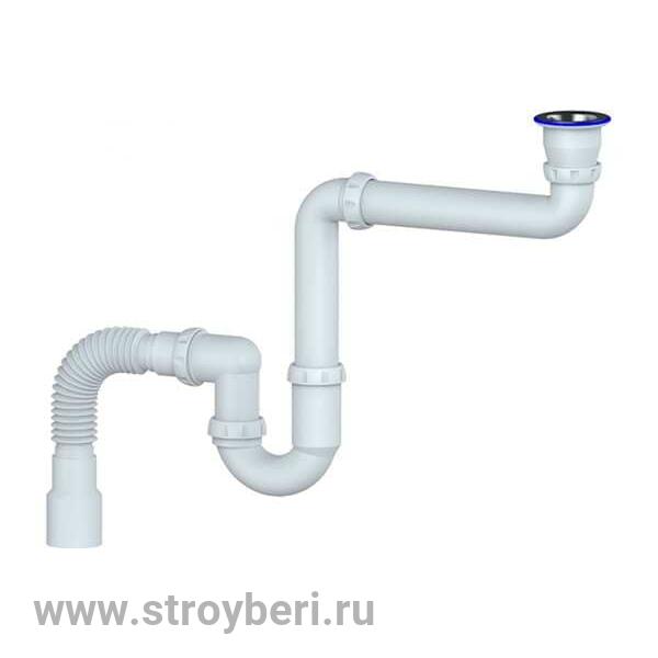 Сифон 1 1/2*40 Y315 под СТИРАЛЬНУЮ машину прямоточ. с гофрой 40*40*50 UNICORN