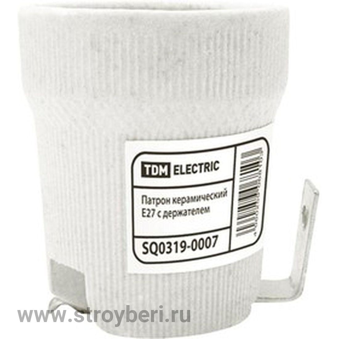 SQ0319-0007 Патрон керамический E27 с держателем TDM