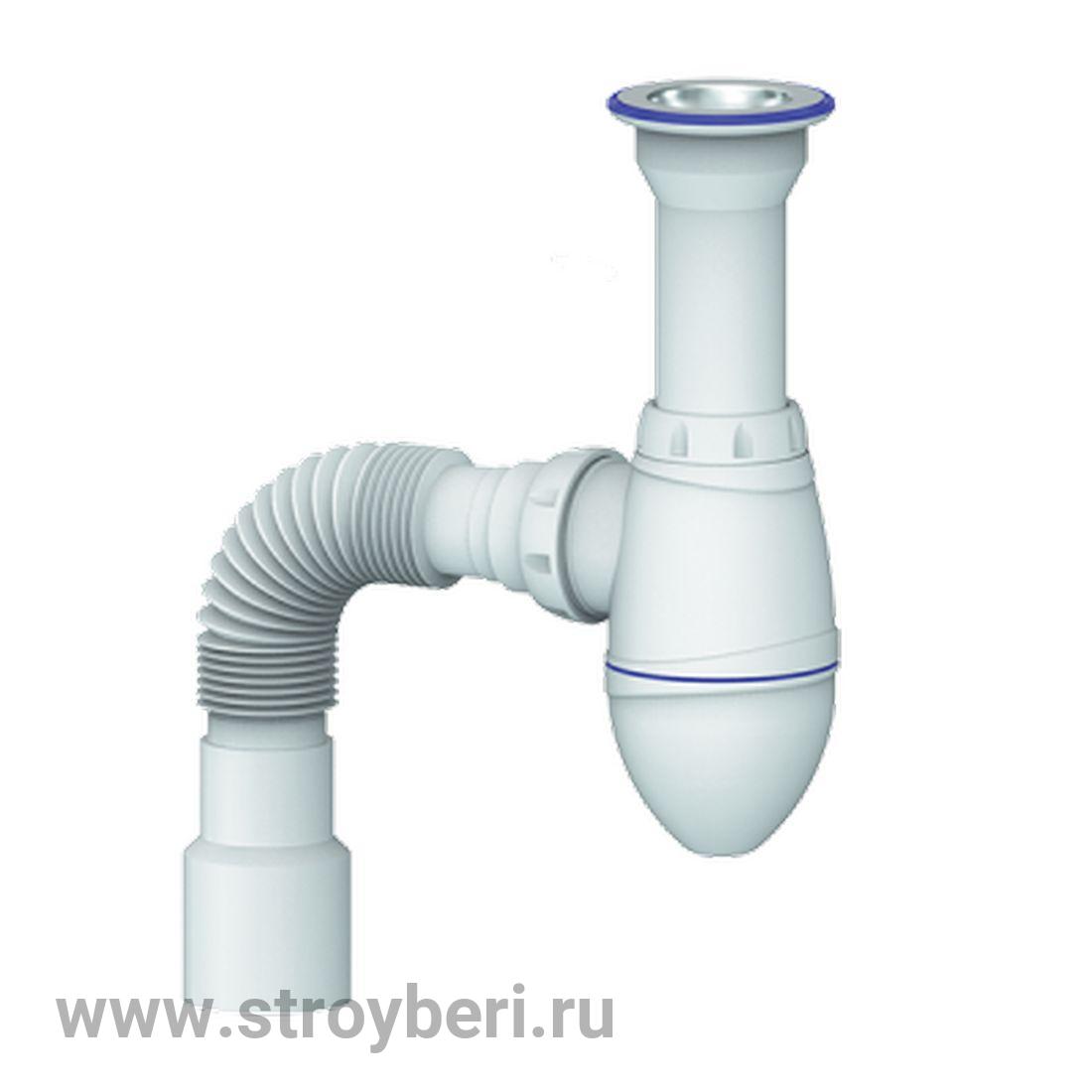 Сифон 1 1/2*40 А120 литой выпуск, с гофрой 40*40*50 UNICORN