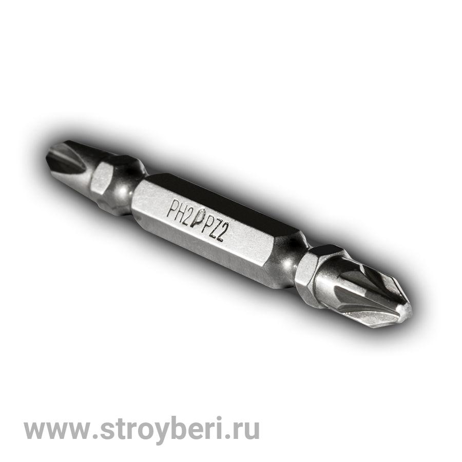 035-776 Бита отверточная ПРАКТИКА ''Профи'' двусторонняя PH-2 / PZ-2 х 65мм (2шт), блистер
