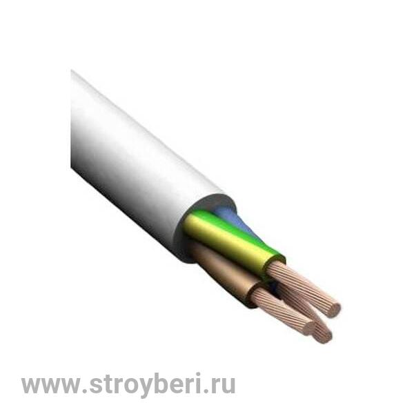 Провод ПВС 3х0,75  белый (100м) до 380В, ГОСТ