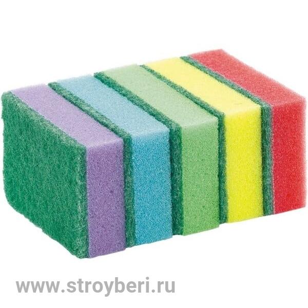Губка д/посуды  с чистящим слоем ''Макси-плюс''5 шт /40/ Г17