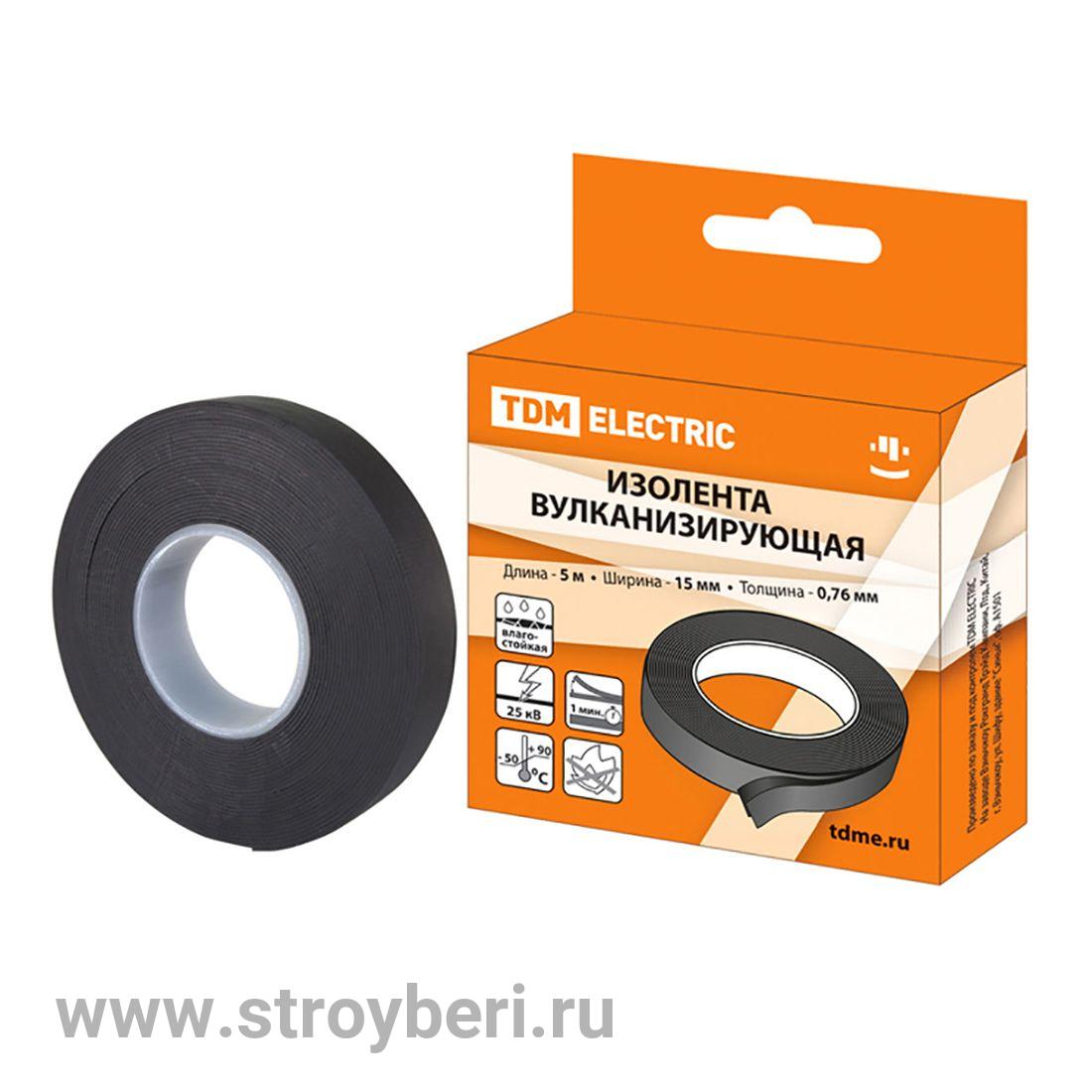 SQ0526-0601 Изолента вулканизирующая 15 мм 5 метров TDM