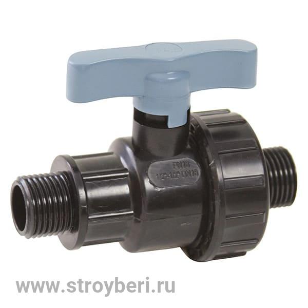 539206 Кран шаровой нар/нар 1/2 - 1/2 ПЭ PN16 ITAL/SPEKTR
