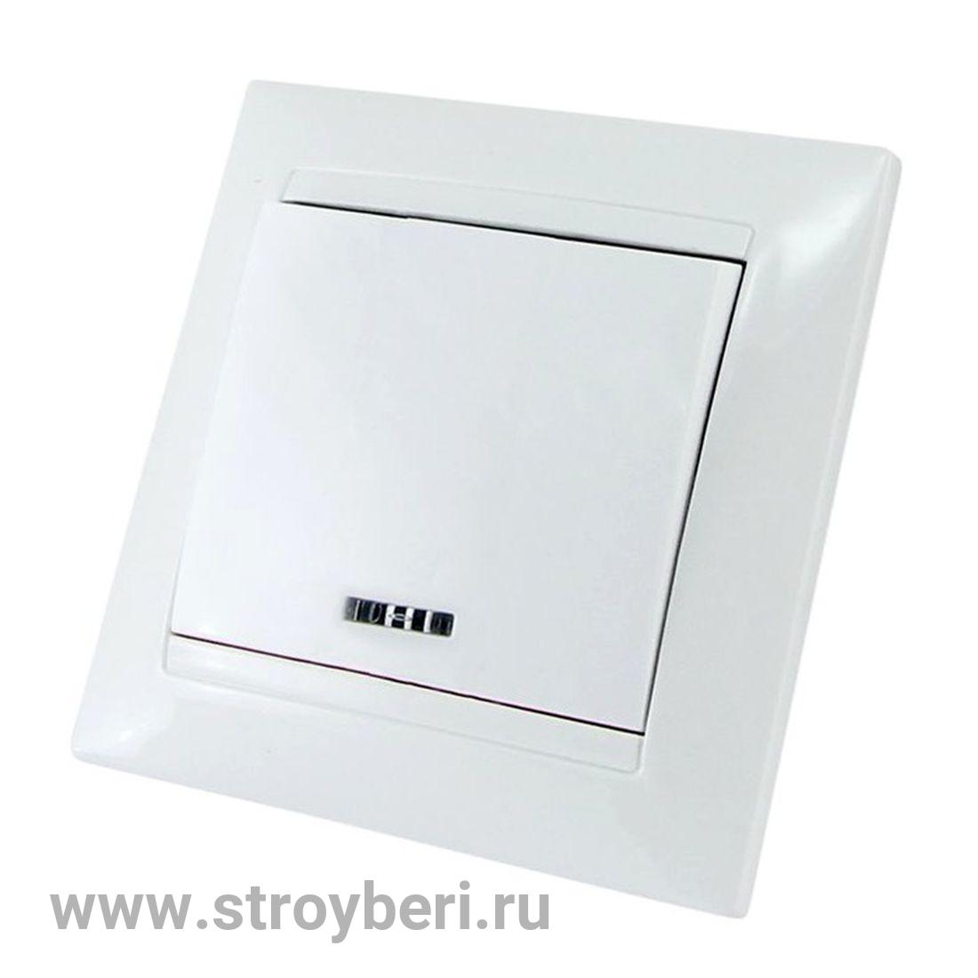 SQ1815-0004 Выключатель 1 кл. с подсветкой 10А белый ''Лама'' TDM