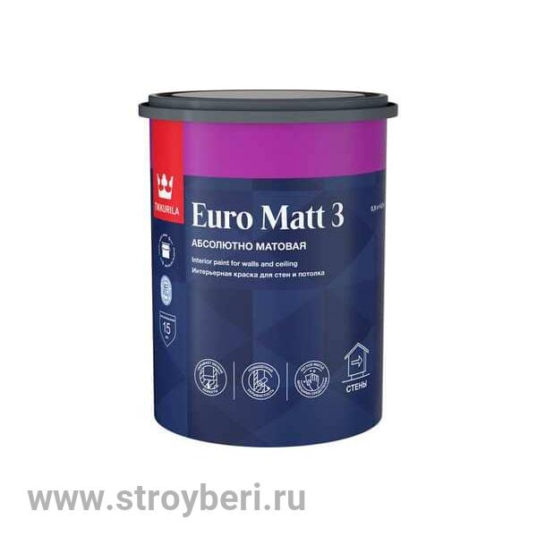 TIKKURILA EURO MATT 3 A краска 0.9л