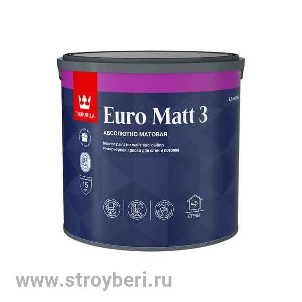 TIKKURILA EURO MATT 3 A краска 2.7л