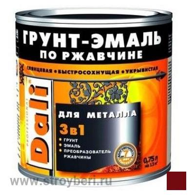 DALI Грунт-эмаль по ржавчине Красно-коричневый RAL3011 0.75л