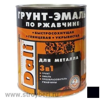 DALI Грунт-эмаль по ржавчине Черный RAL9005 2л