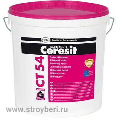 Краска фасадная силикатная база Церезит CT-54/15л