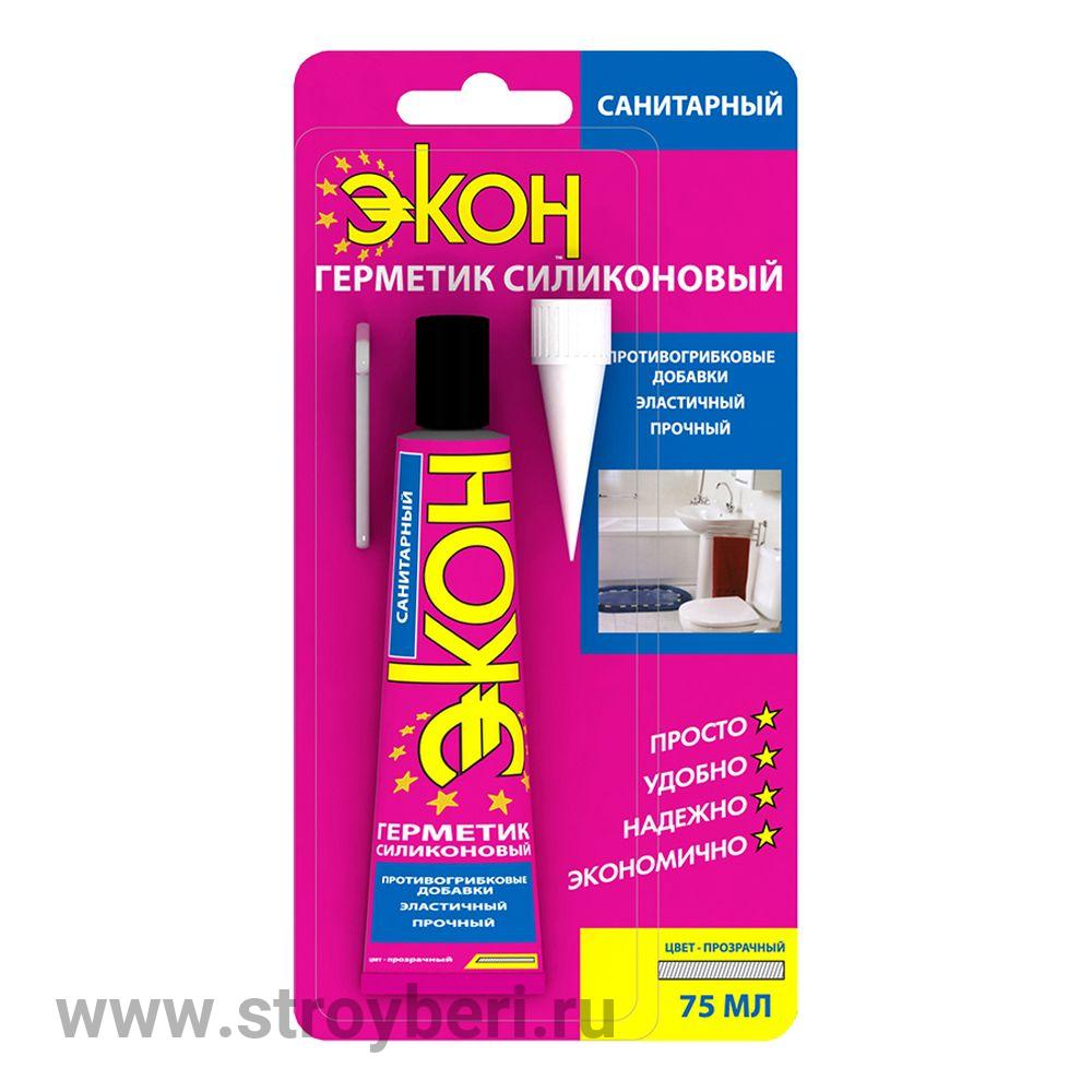 3002429/3040014 Герметик Силикон Санитарный ЭКОН (прозр),60мл